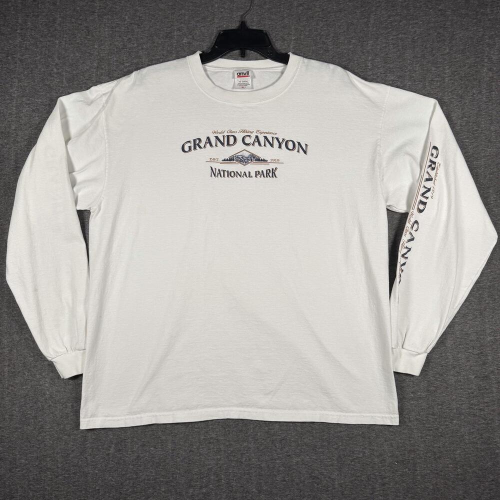 Vintage Grand Canyon National Park Shirt Mens XL White Long Sleeve Graphic Tee
